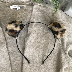 Cheetah Pom Pom Headband